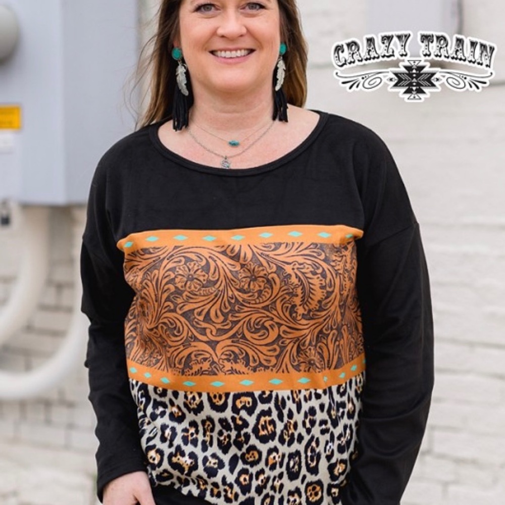Crazy Train Buckstitch Babe Pullover